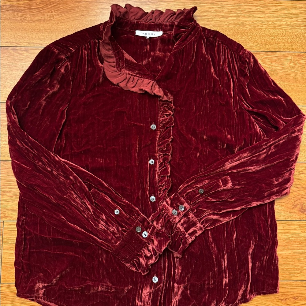 FRAME velvet blouse